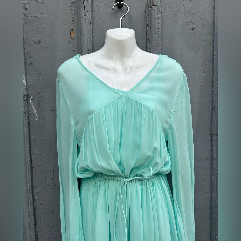 Maje Rutabaga Menthe Chiffon Maxi dress, size “2” (6/8 fits large)