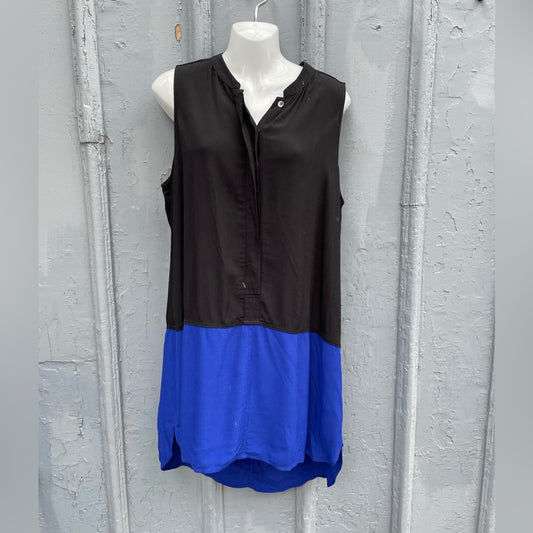 Madewell Colorblock Black and Blue Dress, size Large