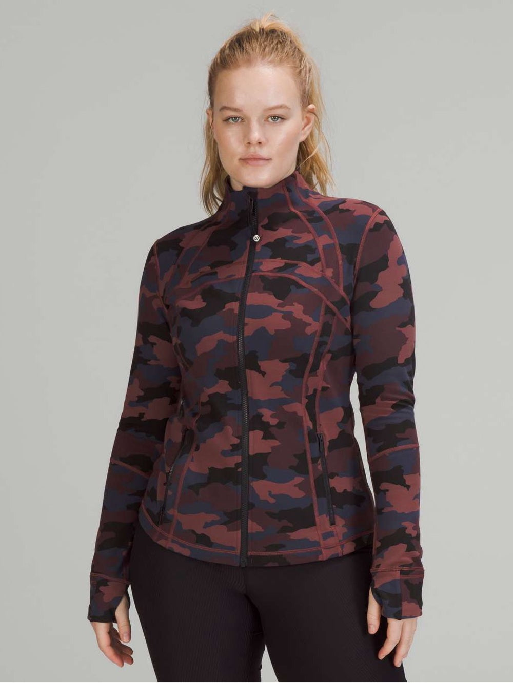 Lululemon Define Jacket Heritage Camo Smoky Red Night Sea, size 6