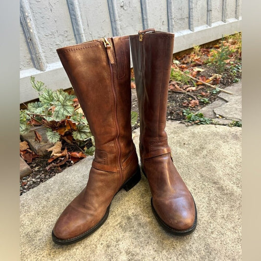 Ecco Leather Hobart Harness Style Riding Boots, size 39