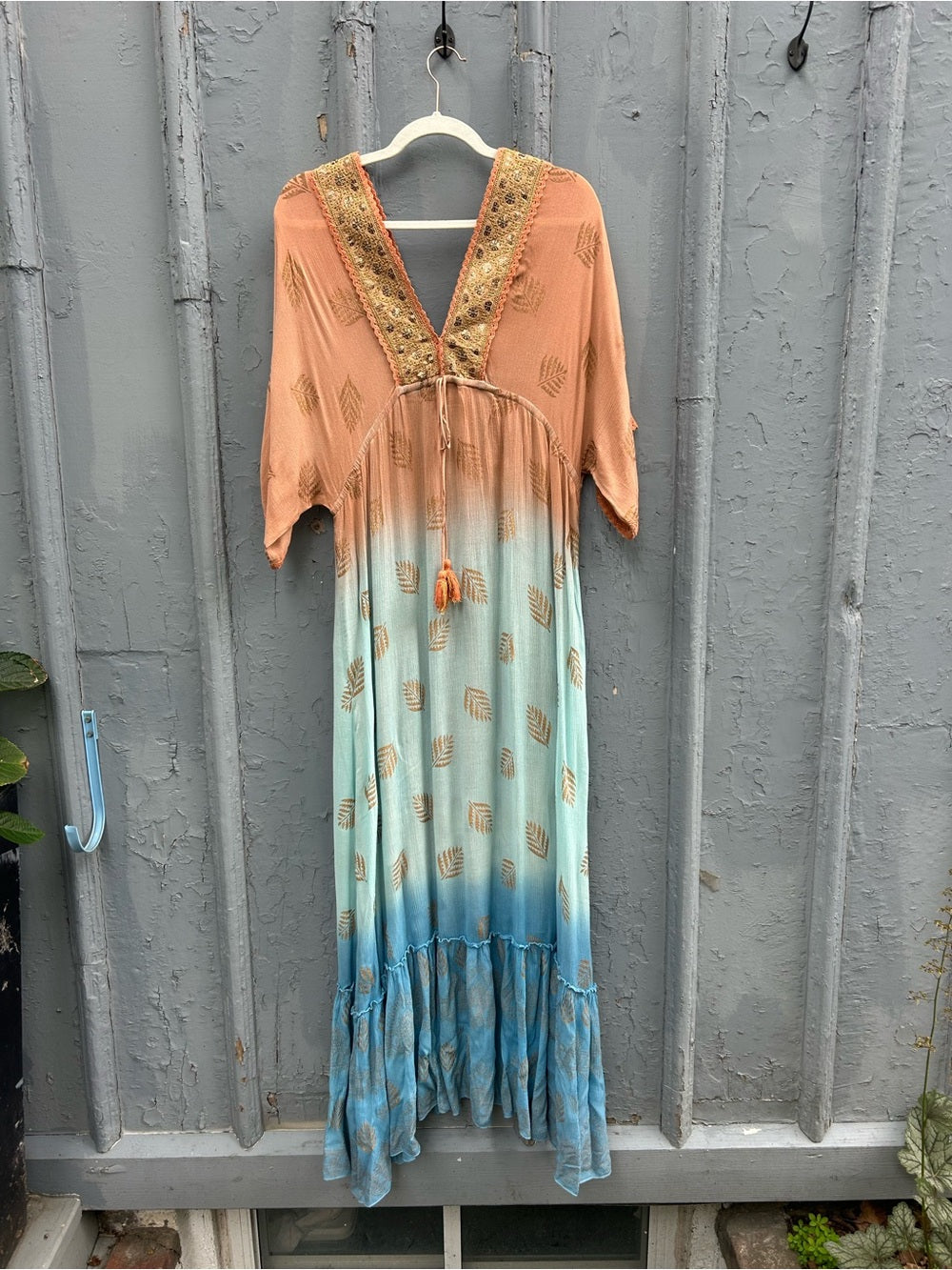 Indian Blue & Desert Rose Dress, free size (M)