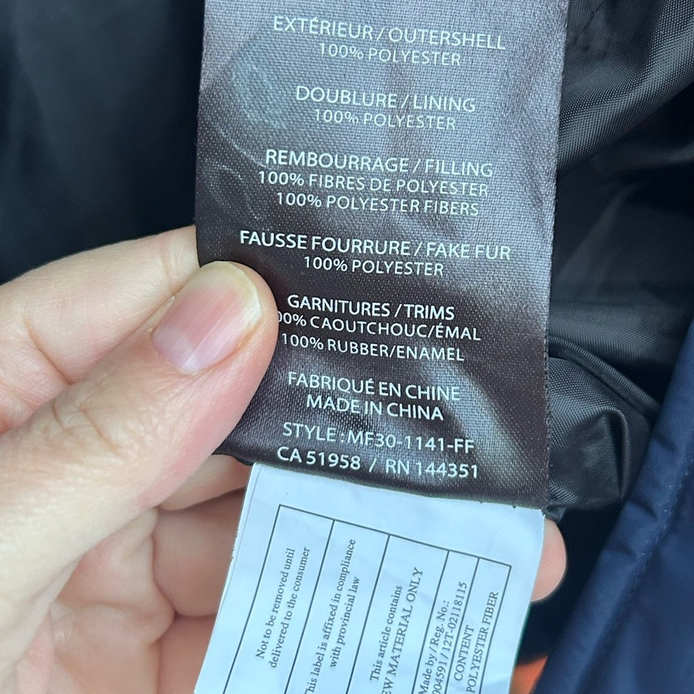 Oxygen Navy 3/4 length Parka, size XXL