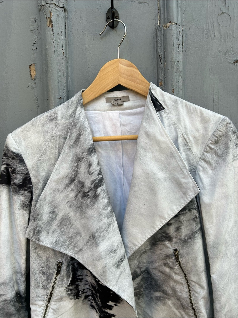 Helmut cotton blend Tie Dye open moto jacket, Small
