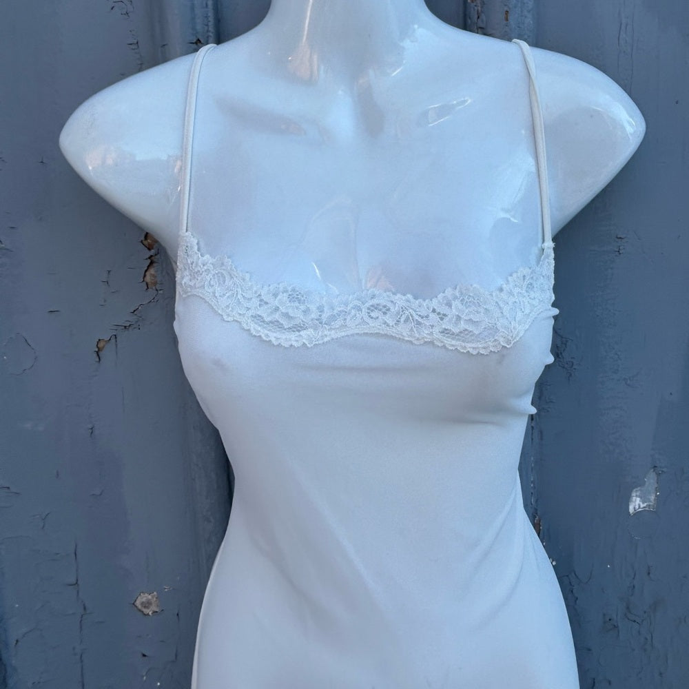 Skims Sheer Cream Maxi Slip, size L