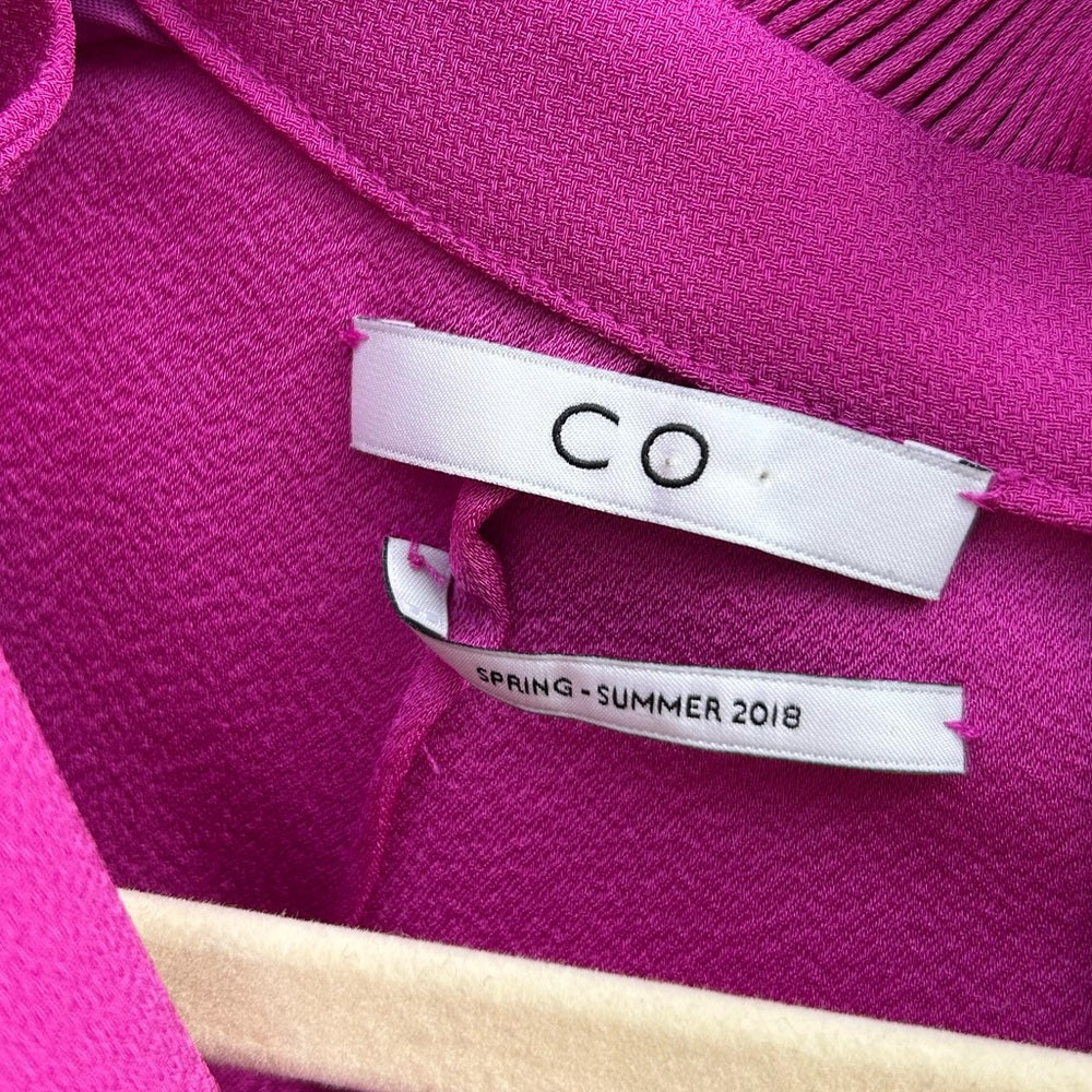 Co collection pink ruffle collar blouse, size S