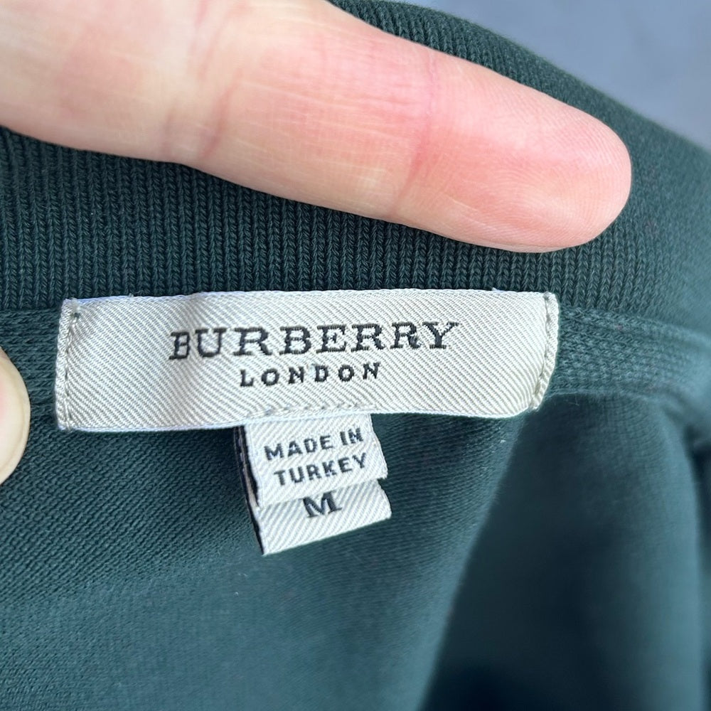 Burberry Green 3/4 Sleeve Polo, size M (fits small),
