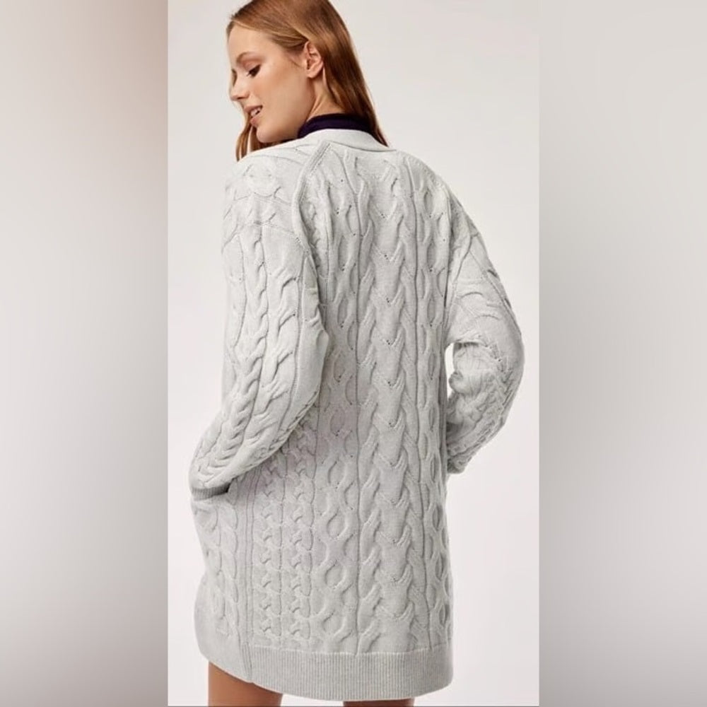 Aritzia Wilfred Forest Green Merino Wool Charlisa Cardigan, Small