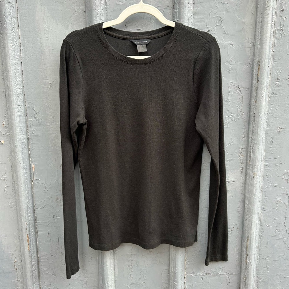 Club Monaco Ribbed Long Sleeved Tee, Large