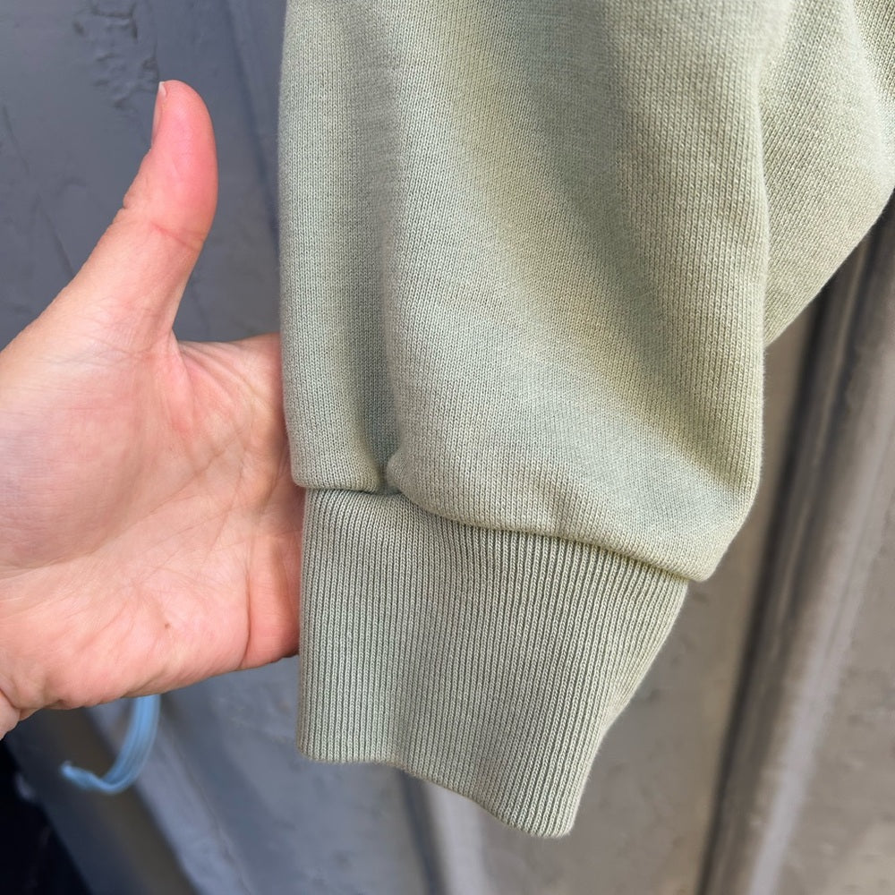 Everlane Seafoam Green The Track Zip Front Crop Hoody, size S