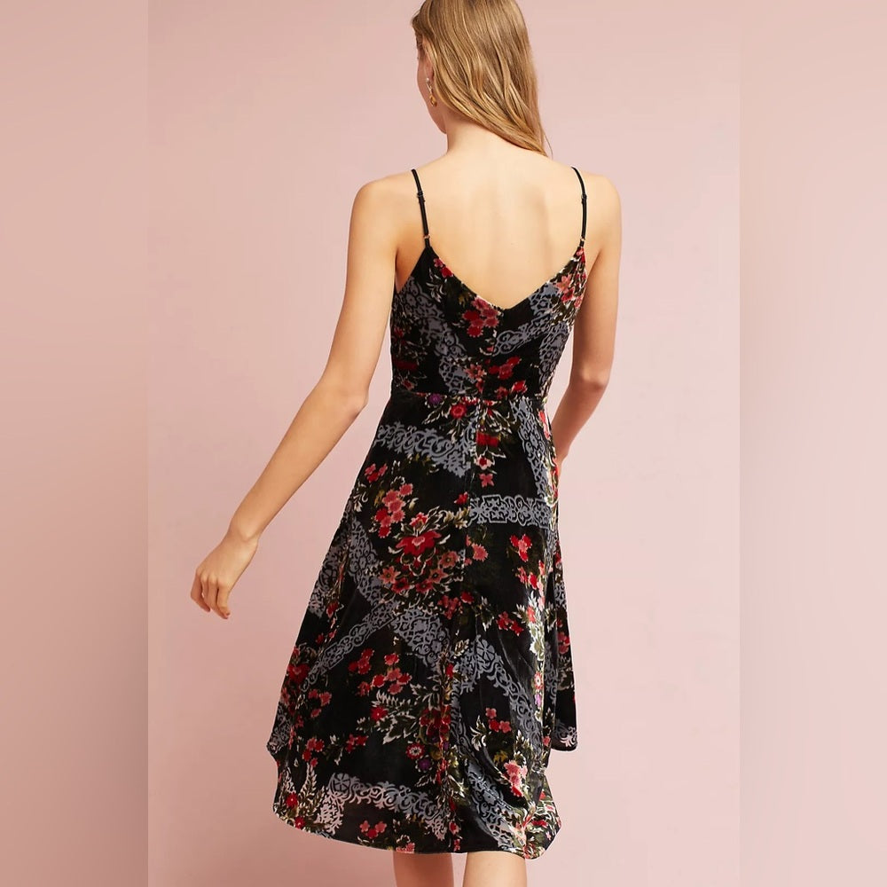 Anthropologie Eri + Ali Floral Burnout Slip Dress, size 4